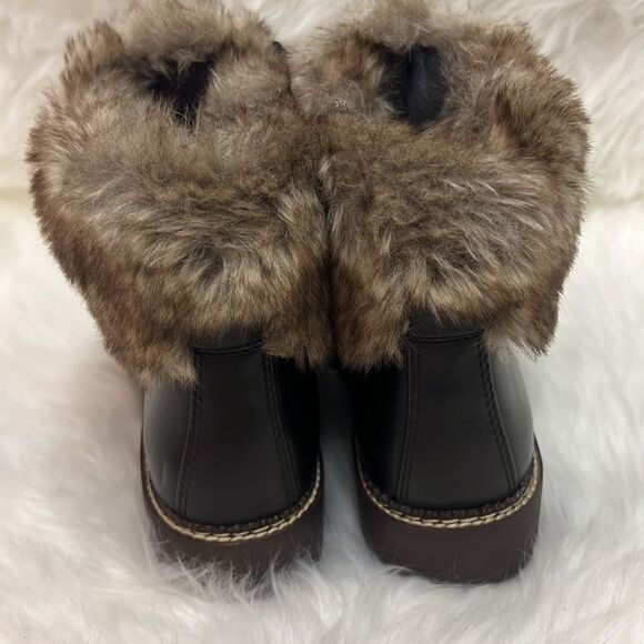 Lands End Womens 477938 Faux Fur Lined Cuff Boots Fisherman Core D20 - Picture 8 of 10